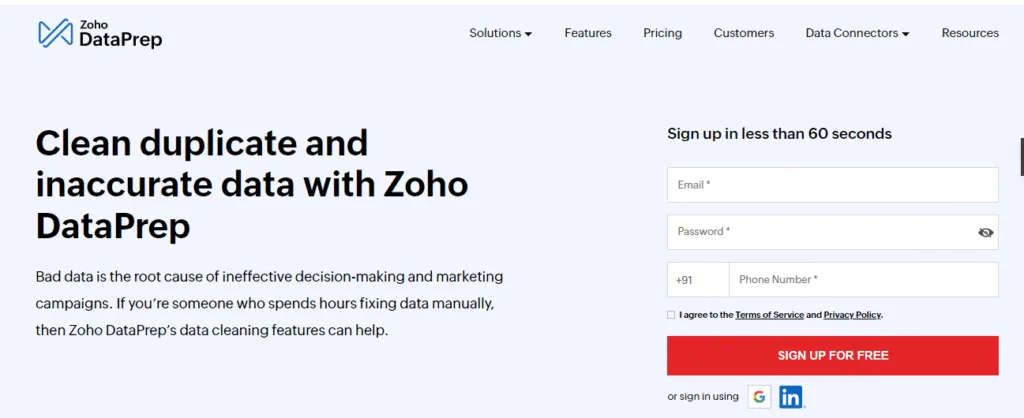 Zoho DataPrep